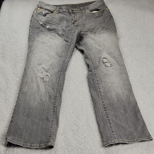 Distressed Gray Women Jeans Bisou Bisou Size 8